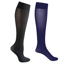 Alternate Image 6 for Women's Opaque Closed Toe Firm Compression Trouser Socks - 2 Pack