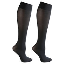 Alternate Image 2 for Celeste Stein® Opaque Closed Toe Wide Calf Mild Compression Trouser Socks - 2 Pack