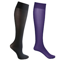 Alternate Image 8 for Celeste Stein Opaque Closed Toe Wide Calf Mild Compression Trouser Socks - 2 Pack