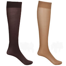Alternate Image 11 for Women's Opaque Closed Toe Wide Calf Firm Compression Trouser Socks - 2 Pack