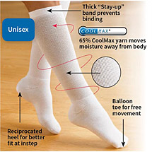 Alternate Image 1 for Support Plus® Coolmax Unisex Mild Compression Opaque Knee High Socks