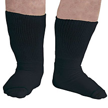 Alternate Image 4 for Unisex Extra Wide Calf Bariatric Diabetic Crew Socks