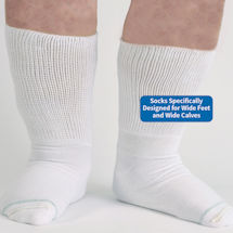 Alternate Image 1 for Unisex Extra Wide Calf Bariatric Diabetic Crew Socks