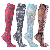 Product Image for Celeste Stein® Women's Printed Closed Toe Wide Calf Moderate Compression Knee High Stockings