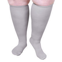 Alternate Image 3 for Sheer Closed Toe Extra Wide Calf Moderate Compression Knee High Socks