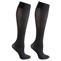 Alternate Image 2 for Celeste Stein® Opaque Closed Toe Wide Calf Moderate Compression Trouser Socks - 2 Pack