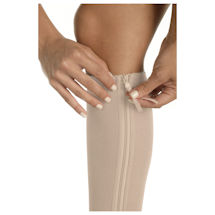 Alternate image Opaque Open Toe Firm Compression Knee High Compression Socks With Gel Sole & Zipper