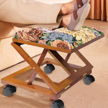 Alternate Image 2 for Tapestry Adjustable Folding Ottoman Footrest with Locking Caster Wheels