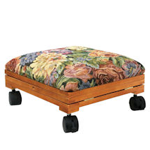 Alternate image Tapestry Adjustable Folding Ottoman Footrest with Locking Caster Wheels