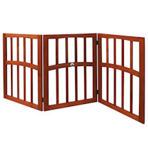 Alternate image Wood Pet Gate with Paw Print Accent