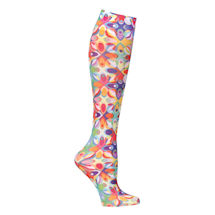 Alternate image Women's Printed Closed Toe Wide Calf Mild Compression Knee High Stockings - Colorful - 3 Pack