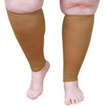 Alternate Image 1 for Opaque Open Toe Petite Height Extra Wide Calf Moderate Compression Knee High Calf Sleeve