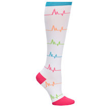 Alternate image Women's Closed Toe Mild Compression Knee High Fun Knit Socks