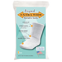 Alternate Image 4 for Beyond Extra Wide Unisex Wide Calf Bariatric Crew Socks