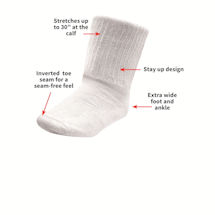 Alternate Image 5 for Beyond Extra Wide Unisex Wide Calf Bariatric Crew Socks