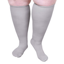 Alternate Image 3 for Opaque Closed Toe Petite Height Extra Wide Calf Moderate Compression Knee High Socks