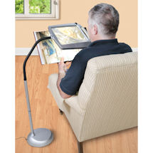 Product Image for Adjustable Lighted Floor Standing Magnifier - 3x Magnification