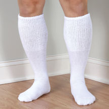 Alternate Image 7 for Men's Extra Wide Calf Diabetic Knee High Socks