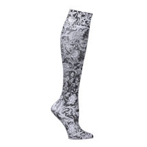 Alternate image for Celeste Stein Women's Printed Closed Toe Wide Calf Firm Compression Knee High Stockings