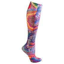 Alternate image Celeste Stein Women's Printed Closed Toe Wide Calf Firm Compression Knee High Stockings