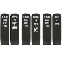 Alternate image Unisex Bariatric Message Socks - Set of 3 - Black