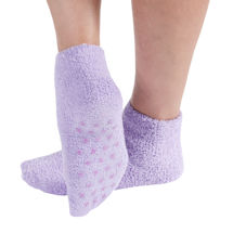 Alternate Image 3 for Women's Ankle Length Non-skid Cozy Gripper Socks - 5 Pack