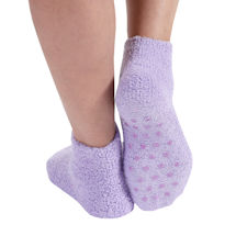 Alternate Image 4 for Women's Ankle Length Non-skid Cozy Gripper Socks - 5 Pack