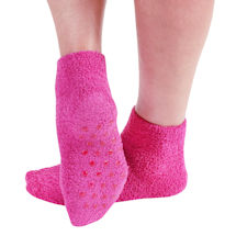 Alternate Image 1 for Women's Ankle Length Non-skid Cozy Gripper Socks - 5 Pack