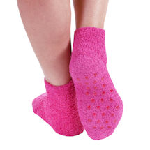 Alternate Image 2 for Women's Ankle Length Non-skid Cozy Gripper Socks - 5 Pack