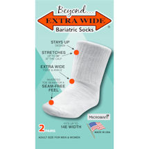 Alternate Image 8 for Beyond® Unisex Extra Wide Calf Bariatric Crew Socks - 2 Pack