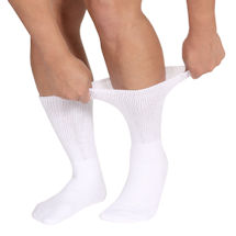 Alternate Image 5 for Unisex Diabetic Health Crew Length Socks - 3 Pack