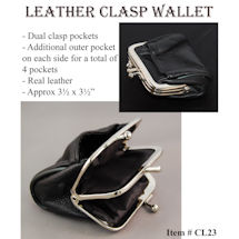 Alternate Image 5 for Leather Clasp Wallet