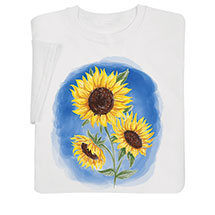 Sunflowers on White T-Shirts or Sweatshirts