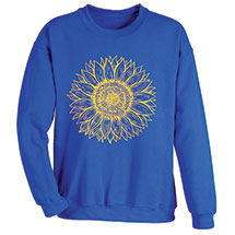 Alternate image for Sunflower Drawing on Royal T-Shirts or Sweatshirts