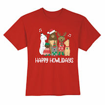 Alternate Image 1 for Happy Howlidays T-Shirts or Sweatshirts