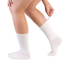 Alternate Image 2 for Full Freedom Women's Diabetic Poor Circluation Pressure-Free Crew Length Socks