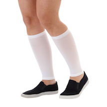Alternate Image 2 for Women's Moderate Compression Knee High Calf Sleeves, Available in Black, Beige, White