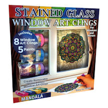 Alternate image for Stained Glass Mandala Window Art Clings - Set of 8