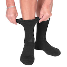 Alternate Image 1 for Unisex Loose Fit Diabetic Crew Length Socks - 3 Pack