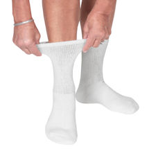 Alternate Image 3 for Unisex Loose Fit Diabetic Crew Length Socks - 3 Pack