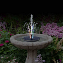 Alternate Image 1 for Color Changing Solar Birdbath Fountain