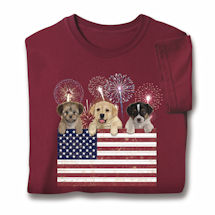 Alternate image for Americana Puppies T-Shirts or Sweatshirts