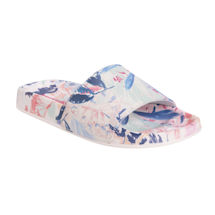 Muk Luks Pool Party Summer Slide Sandals - White Floral