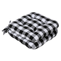 Alternate Image 4 for Buffalo Plaid Tufted Chair Cushions - Set of 2