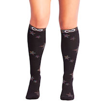 Alternate Image 4 for Kickstart Women's Moderate Compression Knee High Pattern Socks - 1 Pair