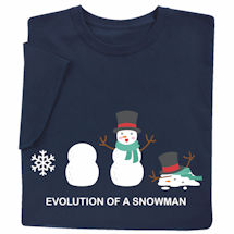 Product Image for Evolution of a Snowman T-Shirt or Sweatshirt