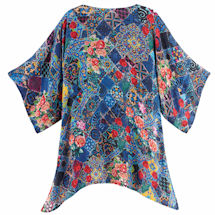 Alternate Image 1 for Floral and Mosaic Tile Tunic