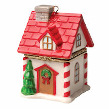 Alternate image Porcelain Surprise Christmas Ornaments - Santa's House