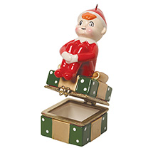 Alternate Image 2 for Porcelain Surprise Ornament - Elf on Presents