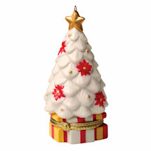 Porcelain Surprise Christmas Ornaments - Poinsettia Tree